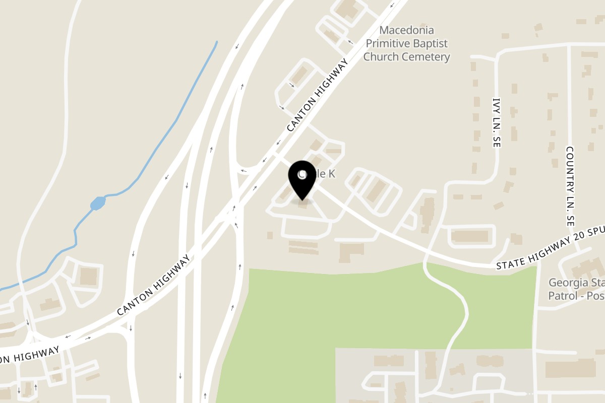 Map showing the location of Fire It Up BBQ on 22 GA-20 Spur in Cartersville